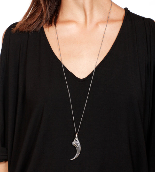 tiger claw sterling silver pendant necklace