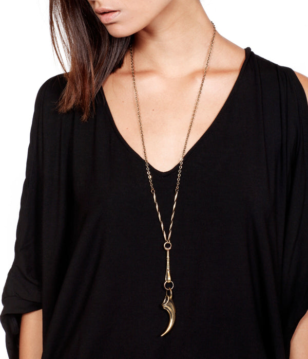 Tiger claw brass pendant