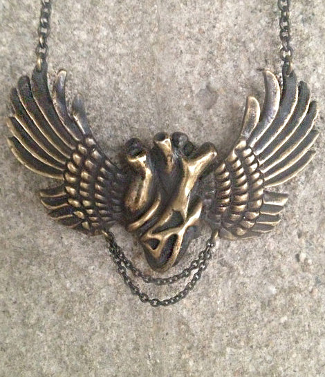 Sufi Heart Wing Brass