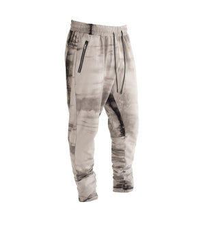The Heron sweatpants are hand dyed with plants using the shibori dying method.  Gothic grunge, luxe lounge wear.